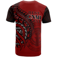 Northern Mariana Islands T Shirt Red Color Polynesian Patterns Best CNMI Ever - Polynesian Pride