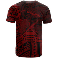 American Samoa T Shirt Aoloau Polynesian Red Patterns - Polynesian Pride