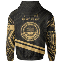 Federated States of Micronesia Hoodie In My Heart Style Gold Polynesian Patterns - Polynesian Pride