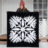 Hawaiian Royal Pattern Premium Quilt - Black And White - A3 Style - AH - Polynesian Pride