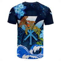 Kanaka Hammerhead Sharks Polynesian Hibiscus T Shirt Bloom AH - Polynesian Pride