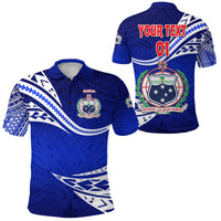 Custom Manu Samoa Rugby Polo Shirt Unique Version Blue, Custom Text and Number Unisex Blue - Polynesian Pride