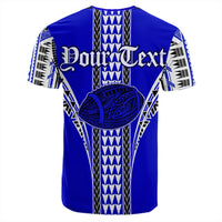 Hawaii Custom Blue Football T Shirt - Polynesian Pride