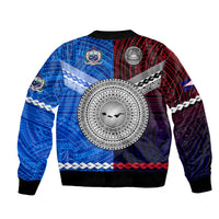 American Samoa And Western Samoa Bomber Jacket Together LT8 - Polynesian Pride