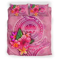 FMS Polynesian Custom Personalised Bedding Set - Floral With Seal Pink - Polynesian Pride