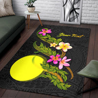 Palau Polynesian Custom Personalised Area Rug - Plumeria Tribal - Polynesian Pride