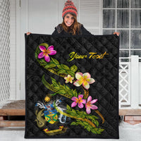 Solomon Islands Polynesian Custom Personalised Quilt - Plumeria Tribal - Polynesian Pride