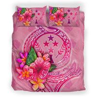 Kosrae Polynesian Custom Personalised Bedding Set - Floral With Seal Pink - Polynesian Pride