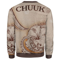 Chuuk Sweatshirt - Hibiscus Flowers Vintage Style - Polynesian Pride