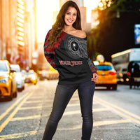 Chuuk Polynesian Personalised Women's Off Shoulder Sweater - Polynesian Chain Style - Polynesian Pride
