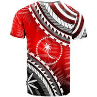 Chuuk T Shirt Palm Leaf Texture Red Color - Polynesian Pride