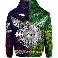 Custom New Zealand Cook Islands Hoodie Maori and Polynesian Together Purple LT8 - Polynesian Pride