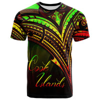 Cook Islands T Shirt Reggae Color Cross Style Unisex Black - Polynesian Pride
