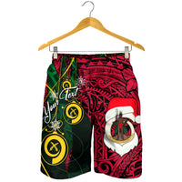 (Custom Personalised) Vanuatu Christmas - Joyeux Nol Santas God Yumi Men Short - LT2 PURPLE - Polynesian Pride
