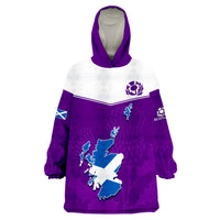 (Custom Personalised) Scottish Rugby Map Of Scotland Thistle Purple Version Wearable Blanket Hoodie LT14 Unisex One Size - Polynesian Pride