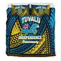 (Custom Personalised) Tuvalu Bedding Set 44th Independence Anniversary - Tribal Pattern - LT12 - Polynesian Pride