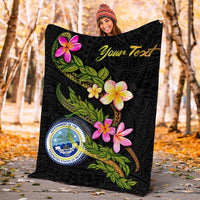 Federated States Of Micronesia Custom Personalised Blanket - Plumeria Tribal - Polynesian Pride