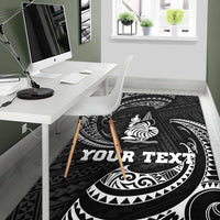 New Caledonia Polynesian Custom Personalised Area Rug - White Tribal Wave - Polynesian Pride