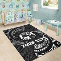 Tonga Polynesian Custom Personalised Area Rug - White Tribal Wave - Polynesian Pride