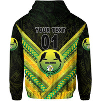 Custom Papua New Guinea Enga Mioks Hoodie Rugby Original Style Black, Custom Text and Number LT8 - Polynesian Pride