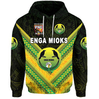 Papua New Guinea Enga Mioks Hoodie Rugby Original Style Black LT8 - Polynesian Pride
