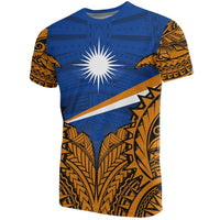 Marshall Islands Premium T Shirt Marshall Islands Flag Polynesian Tattoo Unisex Blue - Polynesian Pride