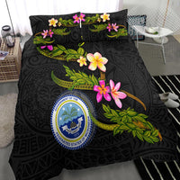 Federated States Of Micronesia Polynesian Custom Personalised Bedding Set - Plumeria Tribal - Polynesian Pride