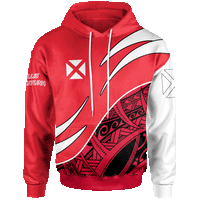 Wallis and Futuna Hoodie Symmetrical Lines Unisex Red - Polynesian Pride