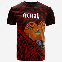 Papua New Guinea T Shirt Wewak Polynesian Patterns With Bamboo Unisex Red - Polynesian Pride