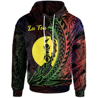 New Caledonia Hoodie La Foa Wings Style Flag Color Unisex Black - Polynesian Pride