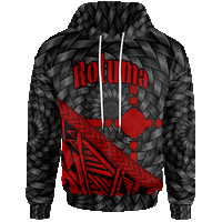 Rotuma Hoodie Red Tapa Patterns With Bamboo Unisex Red - Polynesian Pride