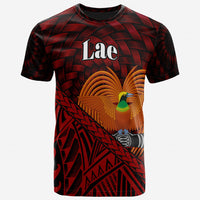 Papua New Guinea T Shirt Lae Polynesian Patterns With Bamboo Unisex Red - Polynesian Pride