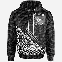 Tonga Hoodie Haveluloto White Tapa Patterns With Bamboo Unisex White - Polynesian Pride