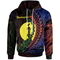 New Caledonia Hoodie Bouloupari Wings Style Flag Color Unisex Black - Polynesian Pride