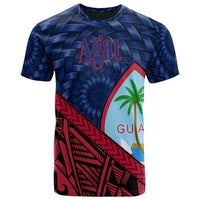 Guam T Shirt Agat Tapa Patterns With Bamboo Unisex Blue - Polynesian Pride