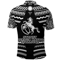 Fiji Rugby Polo Shirt Sydney Nadroga Navosa Stallions Creative Style Black LT8 - Polynesian Pride