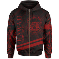 Hawaii Zip Hoodie In My Heart Style Red Polynesian Patterns Unisex Black - Polynesian Pride