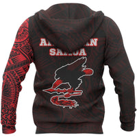 American Samoa In My Heart Polynesian Hoodie Red - Polynesian Pride