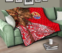 French Polynesia Premium Quilt - Palm Tree Polynesian Pattern - Polynesian Pride