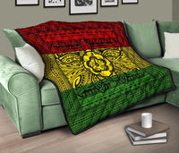 Hawaii Polyensian Kanaka Flag Turtle Premium Quilt - Polynesian Pride