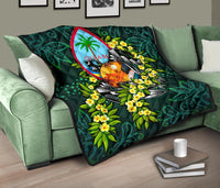 Guam Polynesian Premium Quilt - Ti Leaf Lei Turtle - Polynesian Pride