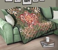 Hawaii Turtle Hibiscus Plumeria Premium Quilt - Jessi Style - AH - Polynesian Pride