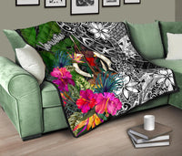 Vanuatu Premium Quilt - Turtle Plumeria Banana Leaf - Polynesian Pride