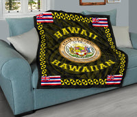 Hawaii Flag Polynesian Premium Quilt Yellow - Love Style - Polynesian Pride