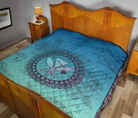 Hawaiian Map Kanaka Vintage Tropical Premium Quilt - Polynesian Pride