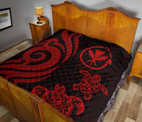 Hawaii Premium Quilt - Red Tentacle Turtle - Polynesian Pride