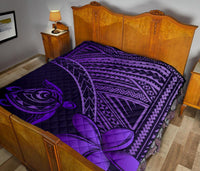 Hawaii Quilt - Hawaii Turtle Plumeria Quilt Purple - Polynesian Pride