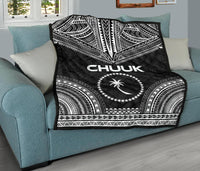 Chuuk Premium Quilt - Chuuk Flag Polynesian Chief Black Version - Polynesian Pride