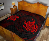 Hawaii Polynesian Turtle Premium Quilt Red - Polynesian Pride