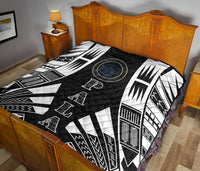 Palau Premium Quilt - Palau Seal Polynesian White Tattoo - Polynesian Pride